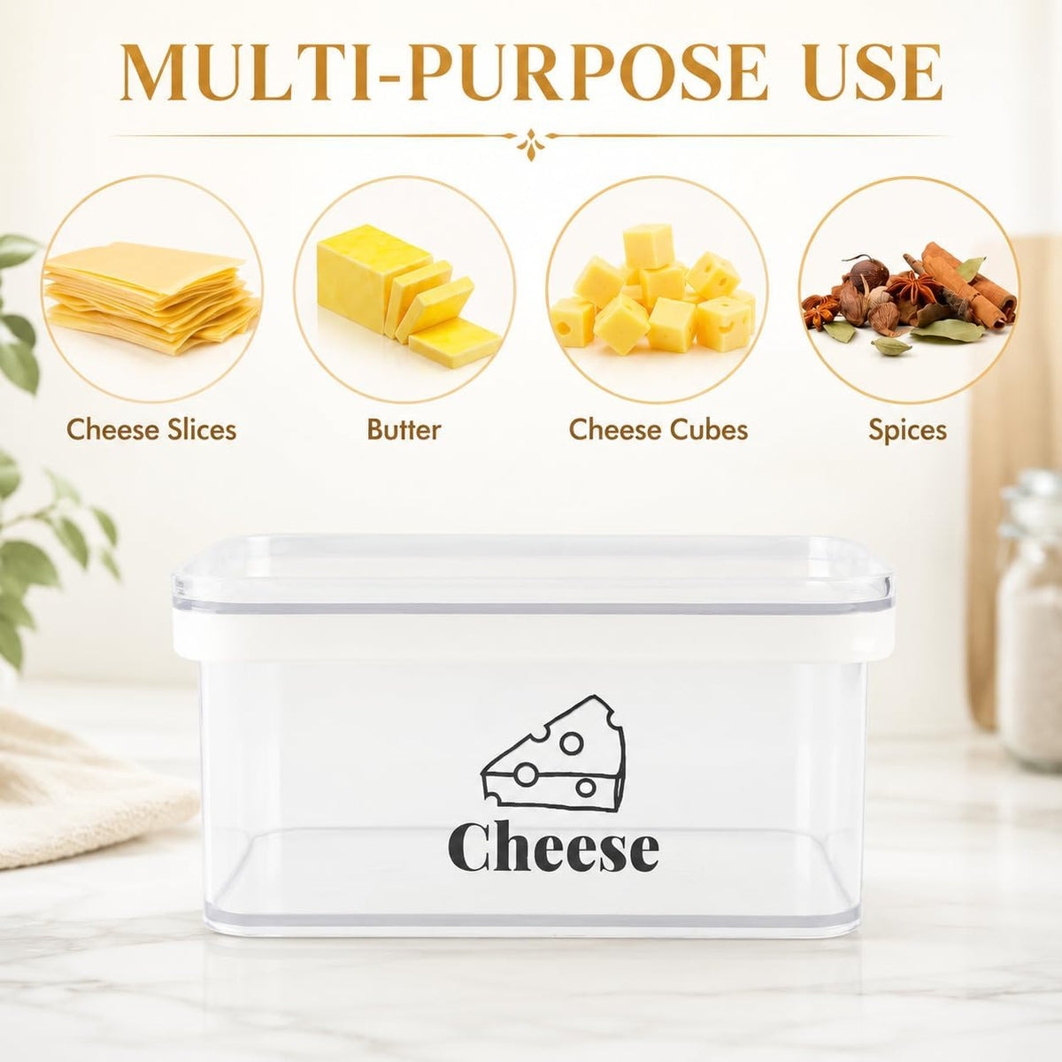 Cheese Container for Refrigerator 2 Pack,Shredded Cheese Storage Container With Lid,Bpa-Free Deli Meat Storage Containers,Cream Cheeses,Fridge Organizers and Storage for Slice Cheeses Holder