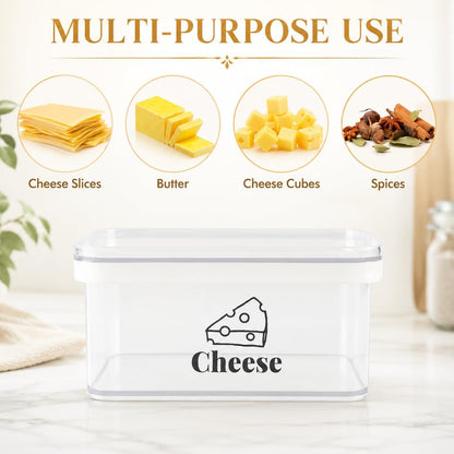 Cheese Container for Refrigerator 2 Pack,Shredded Cheese Storage Container With Lid,Bpa-Free Deli Meat Storage Containers,Cream Cheeses,Fridge Organizers and Storage for Slice Cheeses Holder