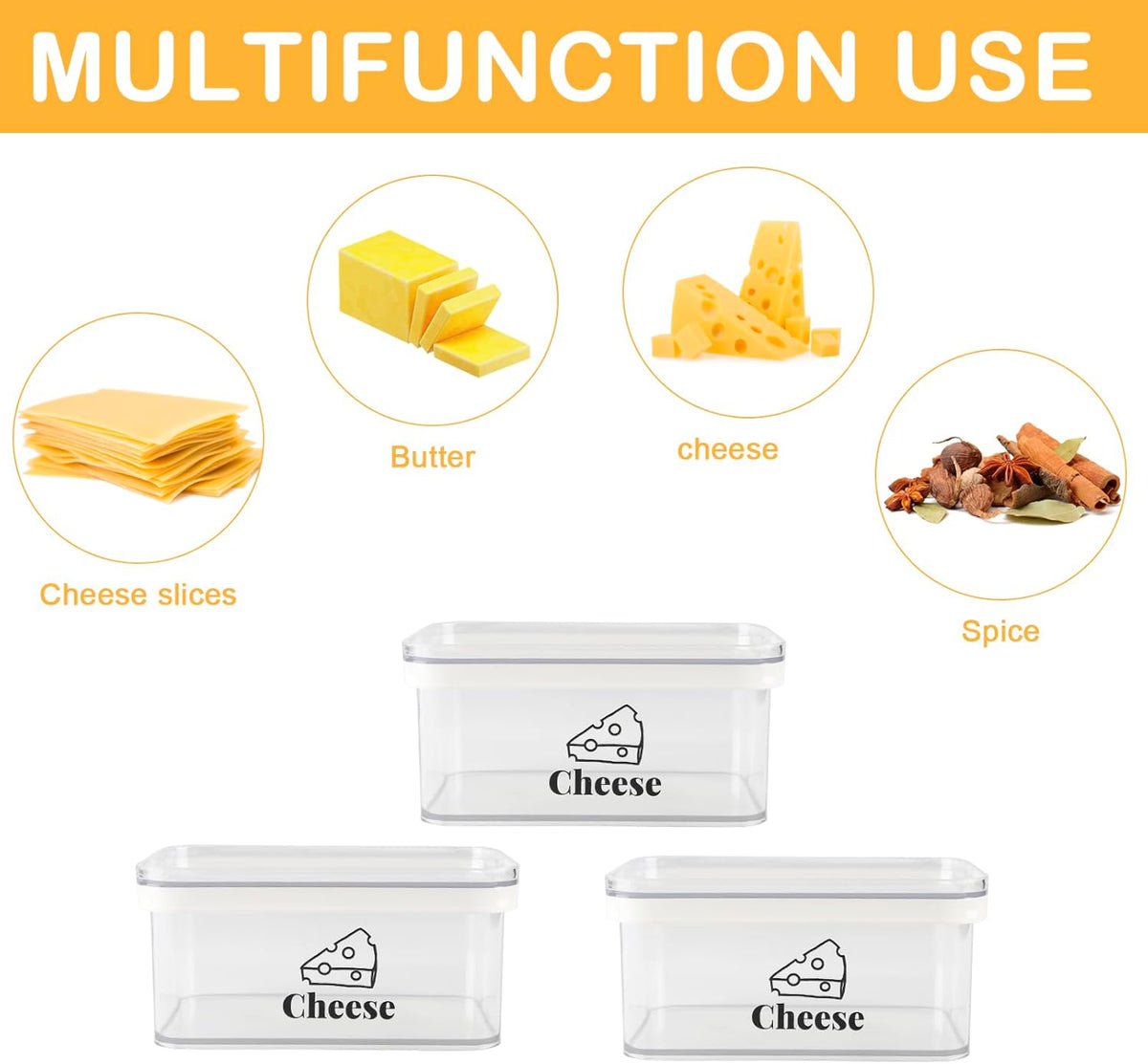 Cheese Container for Refrigerator 2 Pack,Shredded Cheese Storage Container With Lid,Bpa-Free Deli Meat Storage Containers,Cream Cheeses,Fridge Organizers and Storage for Slice Cheeses Holder
