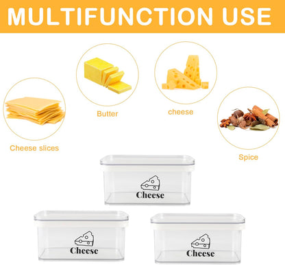 Cheese Container for Refrigerator 2 Pack,Shredded Cheese Storage Container With Lid,Bpa-Free Deli Meat Storage Containers,Cream Cheeses,Fridge Organizers and Storage for Slice Cheeses Holder