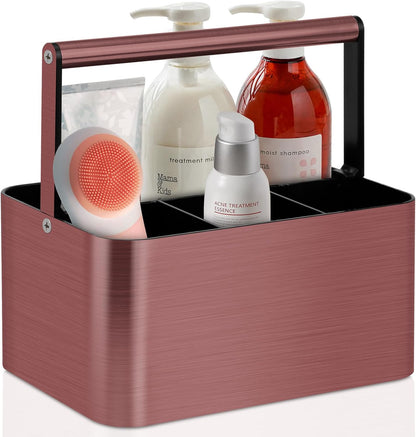 BYUNER Portable Shower Caddy Dorm: Bathroom Caddy Organizer with Handle and Adjustable Dividers,Plastic Shower Basket for Toiletry,Makeup,Vanity,Shower Storage Tote for College, Cleaning Caddy, Black
