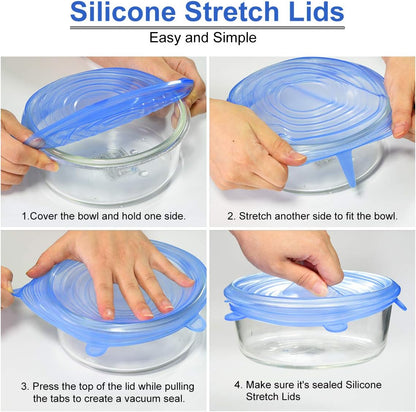 Silicone Stretch Lids 14 Pack Include 2Pcs Size up to 9.8'' Dia