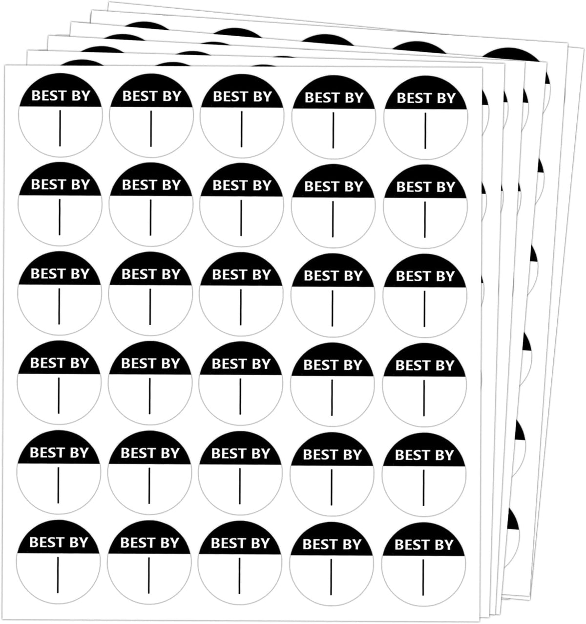 Expiration Date Food Stickers,1" Circle Dot Small Containers Storage Freezer Restaurant Food Service Blank Prep Best by Labels （600 Pcs