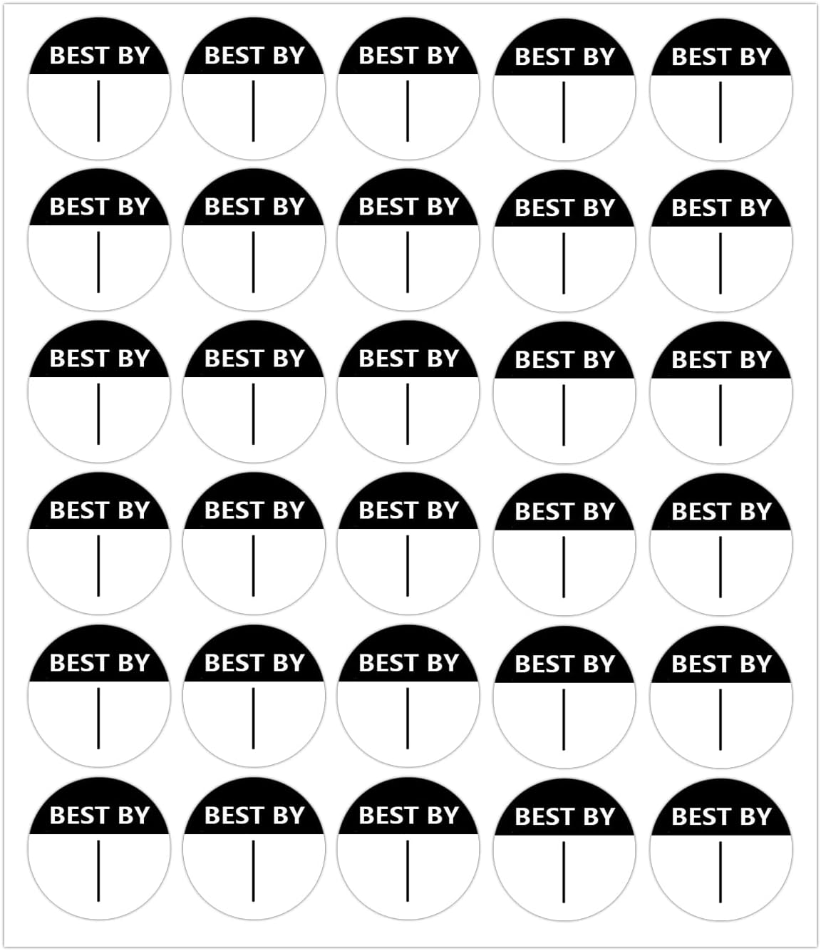 Expiration Date Food Stickers,1" Circle Dot Small Containers Storage Freezer Restaurant Food Service Blank Prep Best by Labels （600 Pcs