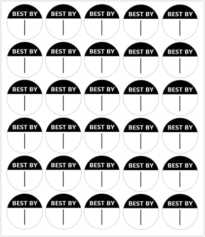 Expiration Date Food Stickers,1" Circle Dot Small Containers Storage Freezer Restaurant Food Service Blank Prep Best by Labels （600 Pcs