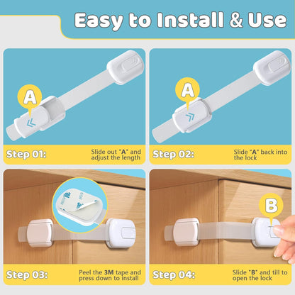Cabinet Locks Baby Proofing, Adjustable Drawer Lock