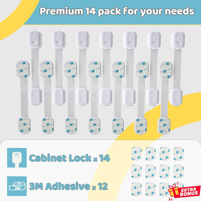 Cabinet Locks Baby Proofing, Adjustable Drawer Lock