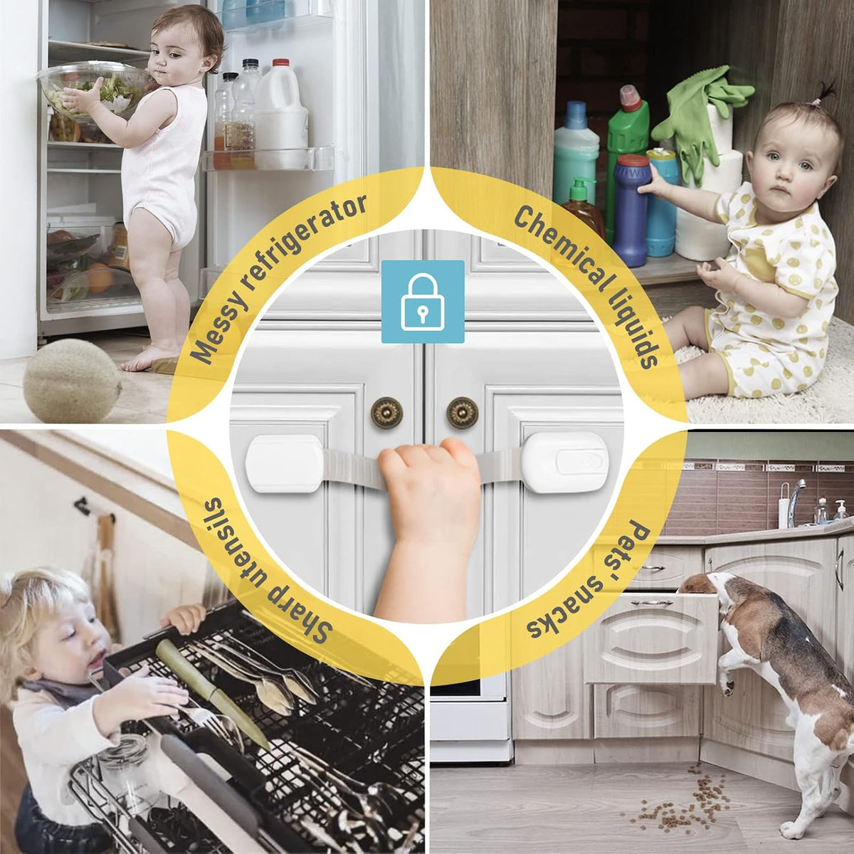 Cabinet Locks Baby Proofing, Adjustable Drawer Lock