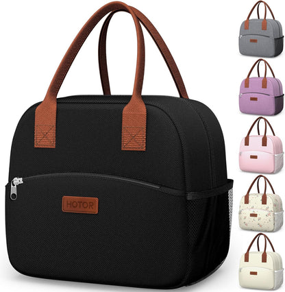 Lunch Bag Women Men Insulated Lunch Box Black 10L