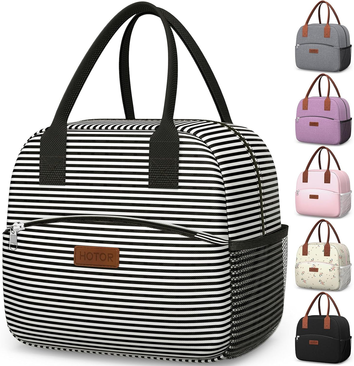 Lunch Bag Women Men Insulated Lunch Box Black 10L