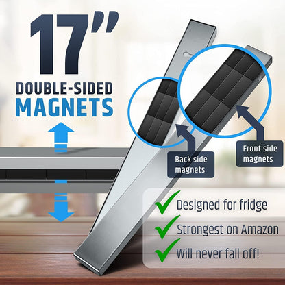 10" Strong Adhesive (No Drill) Magnetic Knife Holder for Wall - Professional Knife Strip - No Screws Needed - Adhesive Backing - Stainless Steel Bar (Upgraded Version – Will Not Fall)