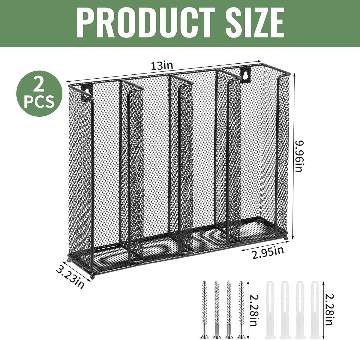 Wall Mount Portion Sauce Cup Lid Organizer with 4 Compartments Sauce Cup Organizer Fits 2 oz to 5.5 oz Sizes Suitable for Kitchen Restaurant and Party Supplies, Black
