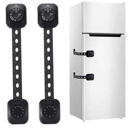 Child Safety Cabinet Proofing, Baby Cabinet Locks Adhesive Adjustable Child Safety Strap Locks Drawer Fridge Ovens Toilet Latches No Screws for Furniture Kitchen