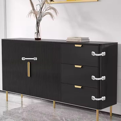Child Safety Cabinet Proofing, Baby Cabinet Locks Adhesive Adjustable Child Safety Strap Locks Drawer Fridge Ovens Toilet Latches No Screws for Furniture Kitchen