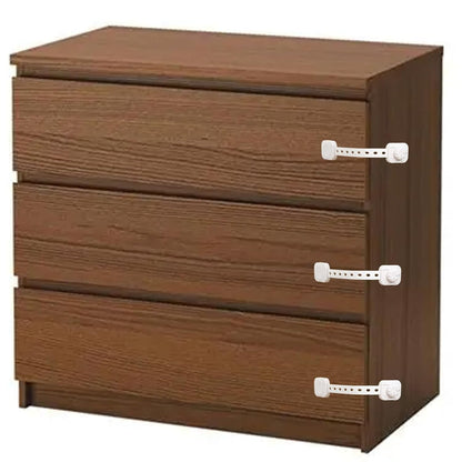 Child Safety Cabinet Proofing, Baby Cabinet Locks Adhesive Adjustable Child Safety Strap Locks Drawer Fridge Ovens Toilet Latches No Screws for Furniture Kitchen