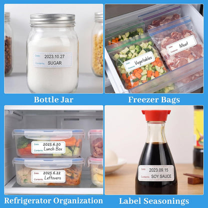 2 Rolls Removable Freezer Labels, 1 x 3 Inch Food Labels Stickers for Refrigerator and Freezer Food Labeling, Dating Containers, Bags and Jars