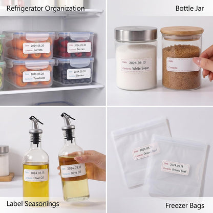 2 Rolls Removable Freezer Labels, 1 x 3 Inch Food Labels Stickers for Refrigerator and Freezer Food Labeling, Dating Containers, Bags and Jars