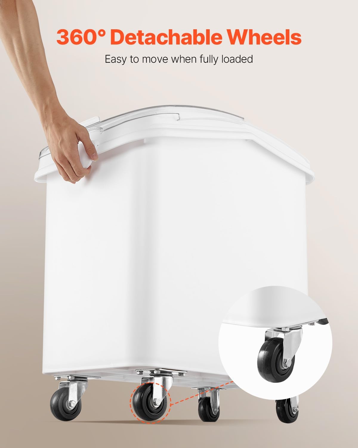 27 Gallon Food Storage Container, 500 Cup Commercial Ingredient Bin