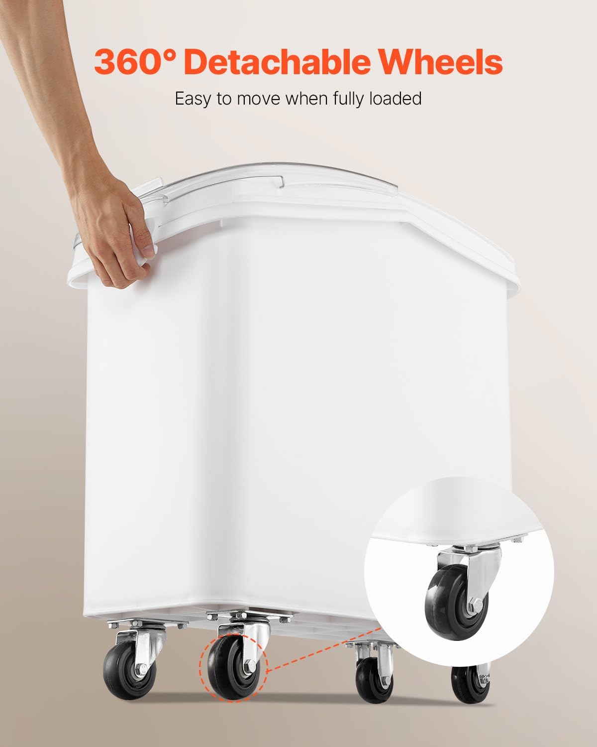 27 Gallon Food Storage Container, 500 Cup Commercial Ingredient Bin