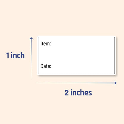 200 Pieces, 2" x 1", Removable Food Labels for Freezer Storage | Date Stickers to Write On