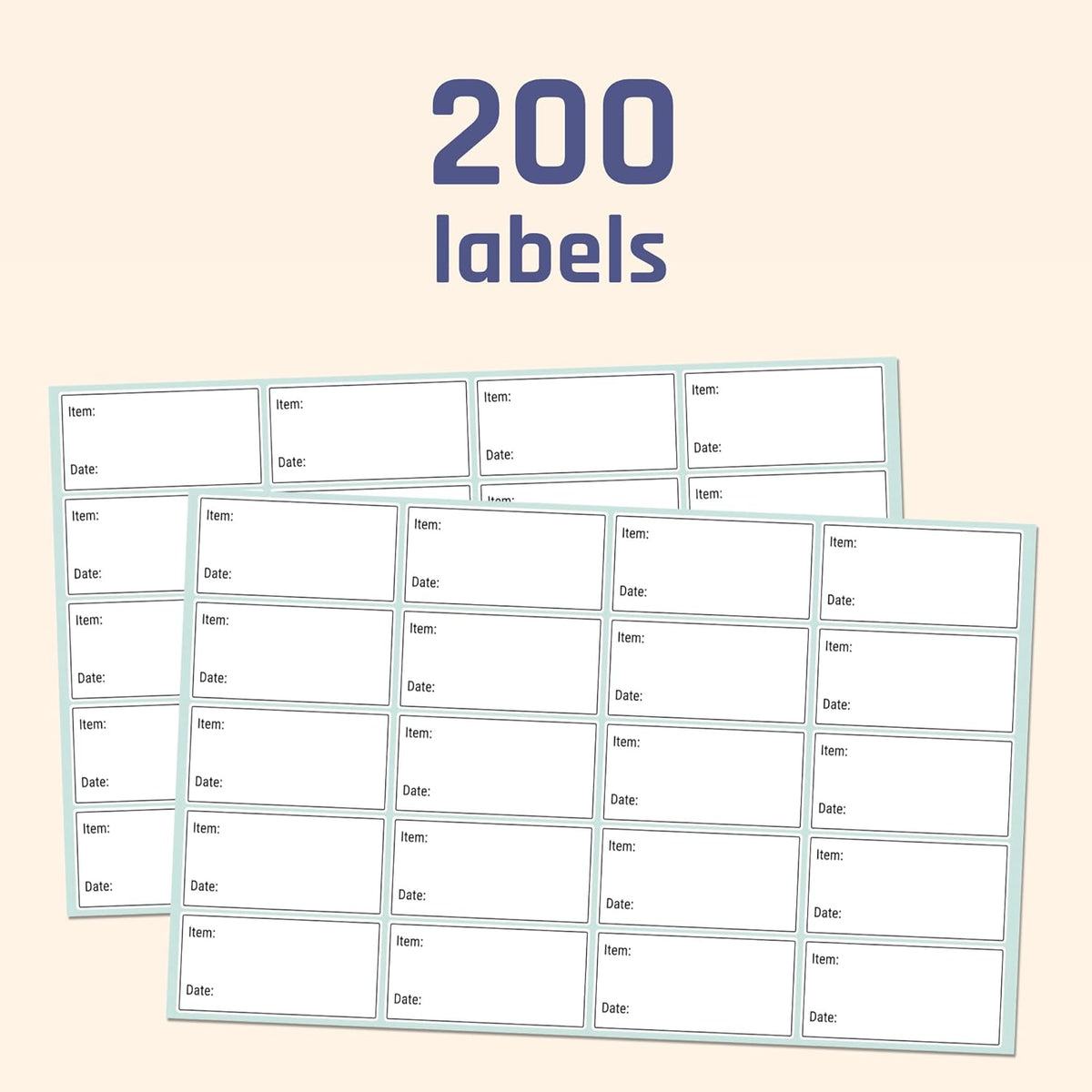 200 Pieces, 2" x 1", Removable Food Labels for Freezer Storage | Date Stickers to Write On
