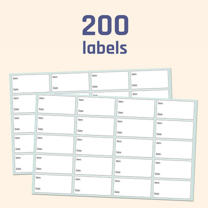 200 Pieces, 2" x 1", Removable Food Labels for Freezer Storage | Date Stickers to Write On