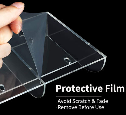 Large Acrylic 3-Slot Wall Mounted Smart Phone Charging Holder Station Clear Hanging TV Remote Controls Holder Media Organizer Wall
