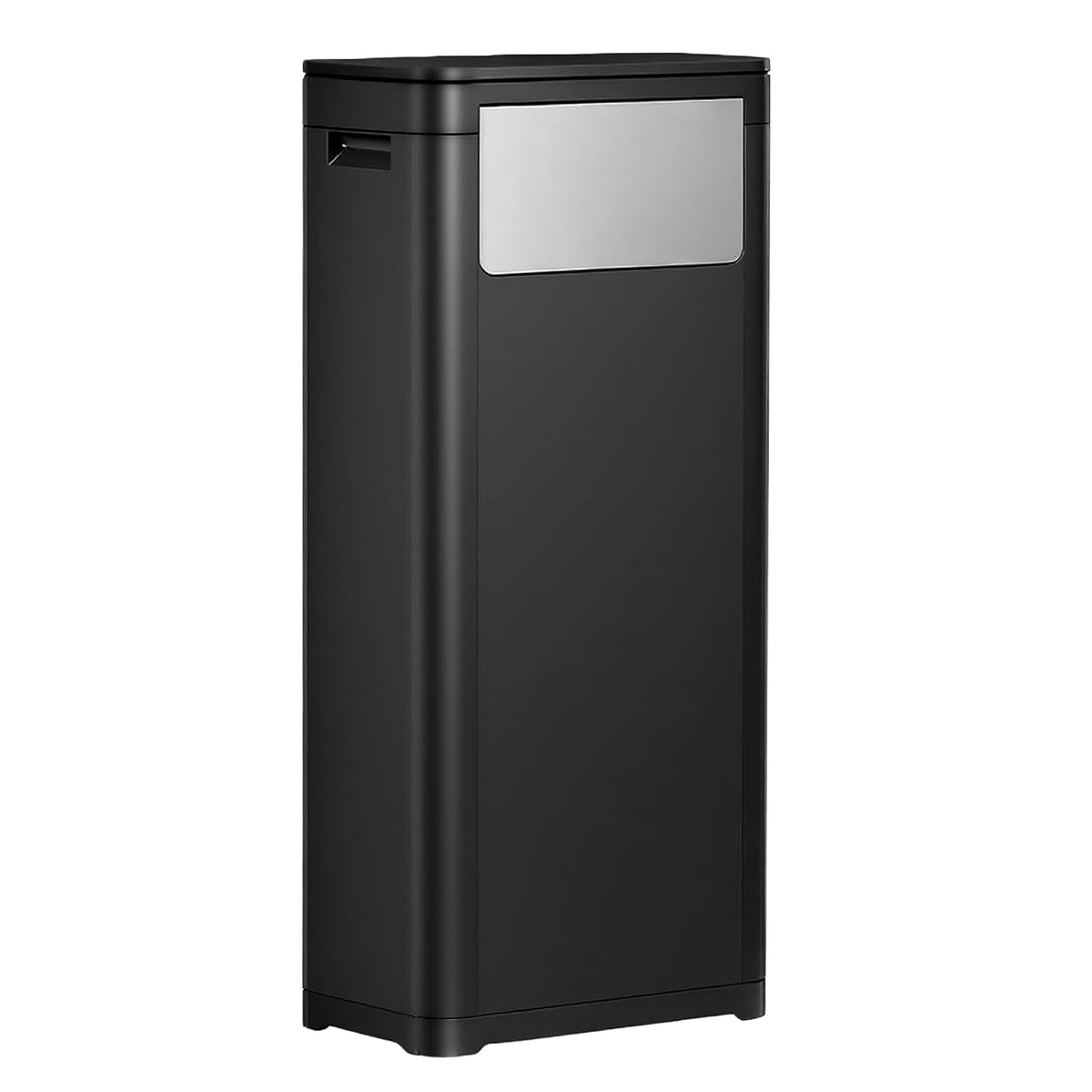 Tall Kitchen Trash Can with Lid,Narrow 8 Gallon Commercial Trash Cans with Handle,Space Saving Dog Proof Trash Can with Press Top Lid, Black Food Waste Bin for Kitchen, Office, Living Room, Dorm