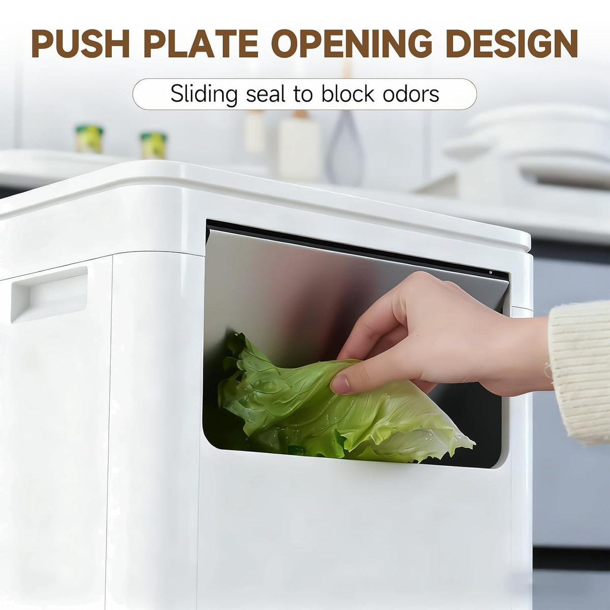 Tall Kitchen Trash Can with Lid,Narrow 8 Gallon Commercial Trash Cans with Handle,Space Saving Dog Proof Trash Can with Press Top Lid, Black Food Waste Bin for Kitchen, Office, Living Room, Dorm