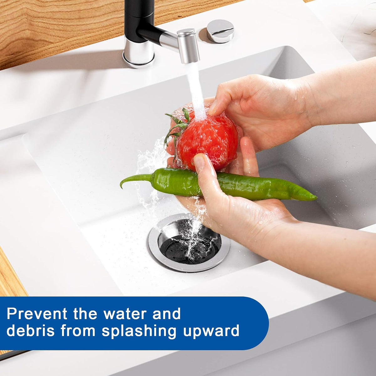 Garbage Disposal Splash Guard Collar Sink Baffle, Food Waste Disposer Parts Accessories, 3-1/8 Inch Multi-function Drain Plugs for Garbage Disposals