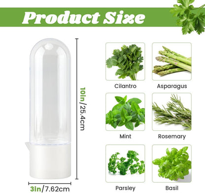 Fresh Herb Keeper for Refrigerator, Clear Herb Saver Pod Vegetable Preservation Storage Container for Cilantro Parsley Asparagus Mint, Extends Freshness Up to 2-3 Weeks(Herb Keeper)