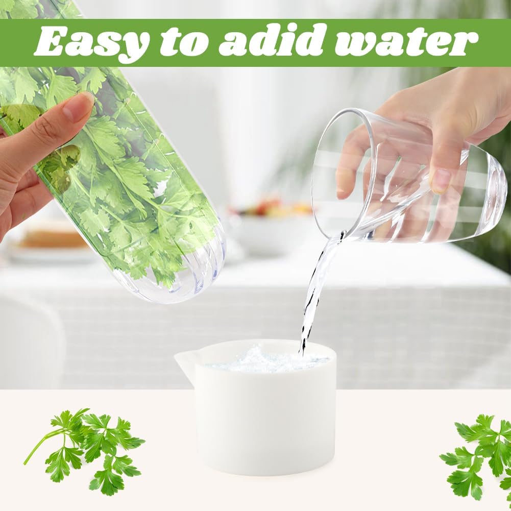 Fresh Herb Keeper for Refrigerator, Clear Herb Saver Pod Vegetable Preservation Storage Container for Cilantro Parsley Asparagus Mint, Extends Freshness Up to 2-3 Weeks(Herb Keeper)
