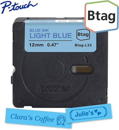 Genuine P-Touch Btag BTAG131 Black on Clear Label Tape ~1/2in by 13.1ft (12mm x 4m). (Works Only with PT-N10, PT-N20, PT-N25BT Label Makers)