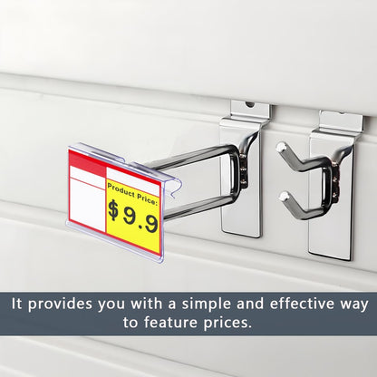 20 Pack Wire Shelf Label Holders with Paper Inserts,2.36x1.50inch | Shelving Rack Retail Sign Hook,Clip On Design,for Supermarket/Retail/Shelves,No Tools Needed