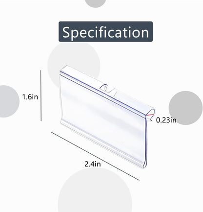 20 Pack Wire Shelf Label Holders with Paper Inserts,2.36x1.50inch | Shelving Rack Retail Sign Hook,Clip On Design,for Supermarket/Retail/Shelves,No Tools Needed