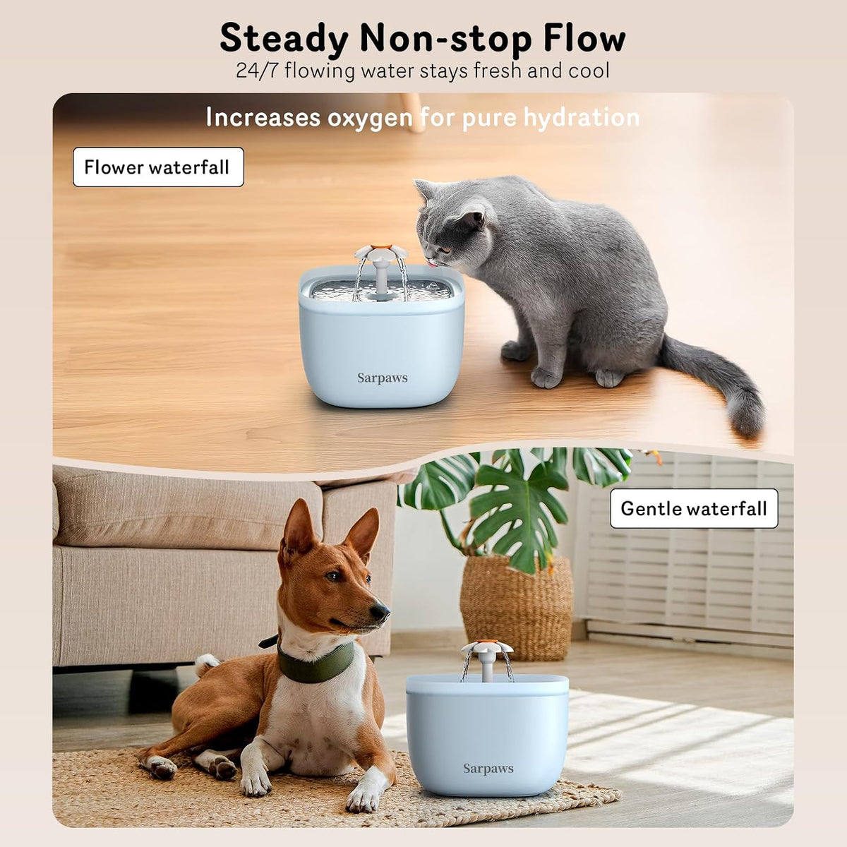 Automatic Cat Feeder and Water Dispenser FW1, Wire or Battery Cat Food Dispenser Timer Pet Feeder - Locking Lid, Desiccant Bag, Programmable Portion Control, 4 Daily Meals, 10s Voice Recorder