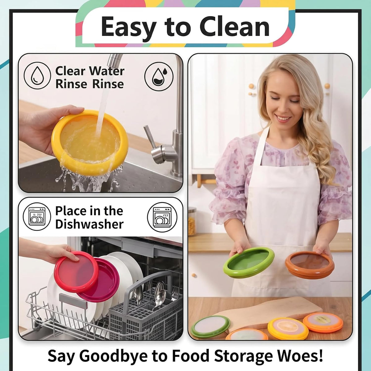 4Pcs Food Storage Containers Reusable Silicone Avocado Saver Onion Keeper Kitchen Organizer for Fridge Ideal Holder for Garlic Lemon Potatoes