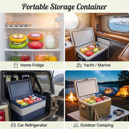 4Pcs Food Storage Containers Reusable Silicone Avocado Saver Onion Keeper Kitchen Organizer for Fridge Ideal Holder for Garlic Lemon Potatoes