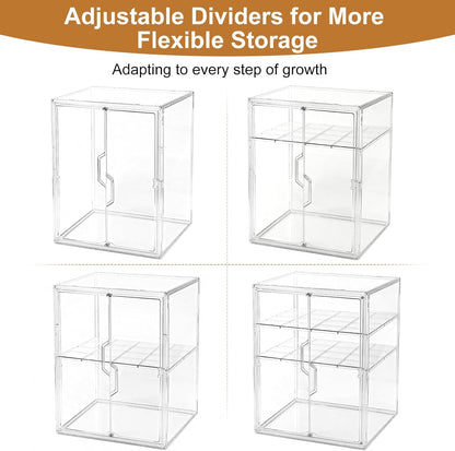 Baby Bottle Organizer – 3 Tier Acrylic Bottle Storage Organizer container, Clear Plastic Bottle Station Organizers Drawers for Countertop Kitchen Cabinet Vanity, Bathroom, Gifts for New Mom