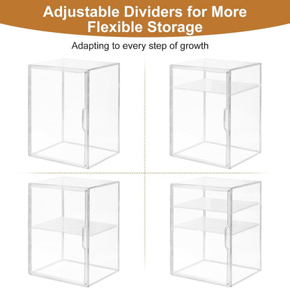 Baby Bottle Organizer – 3 Tier Acrylic Bottle Storage Organizer container, Clear Plastic Bottle Station Organizers Drawers for Countertop Kitchen Cabinet Vanity, Bathroom, Gifts for New Mom