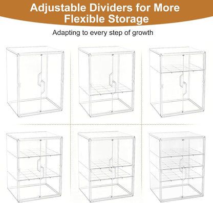 Baby Bottle Organizer – 3 Tier Acrylic Bottle Storage Organizer container, Clear Plastic Bottle Station Organizers Drawers for Countertop Kitchen Cabinet Vanity, Bathroom, Gifts for New Mom