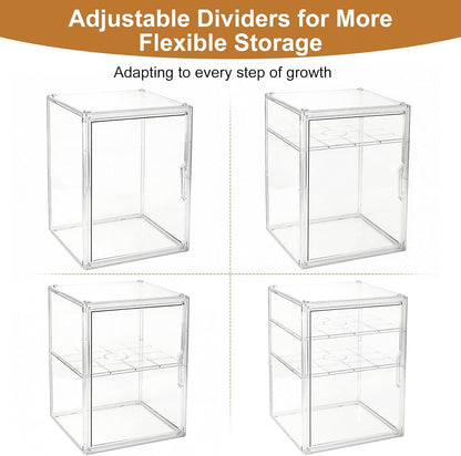 Baby Bottle Organizer – 3 Tier Acrylic Bottle Storage Organizer container, Clear Plastic Bottle Station Organizers Drawers for Countertop Kitchen Cabinet Vanity, Bathroom, Gifts for New Mom