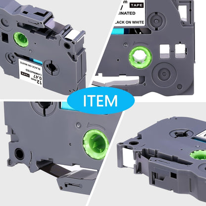 TZE-231 Compatible Label Tape Replacement for Brother TZe-231 TZ-231, Black on White, Compatible for P Touch PT-D200 PT-D210 PTH100 PT-D400, 0.47" x 26.2'(12mm x 8m), 4 Packs