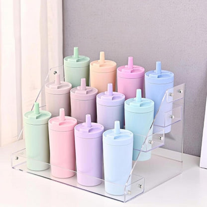 Water Bottle Organizer for Classroom 3 Tier Acrylic Large Compartment Water Bottle Holder Back to School Student Coffee Cup Holder for Office Home School Classroom Supplies