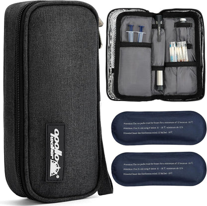 Insulin Cooler Travel Case Diabetic Medication with Ice Packs and Insulation Liner insulin cooler travel case tsa approved