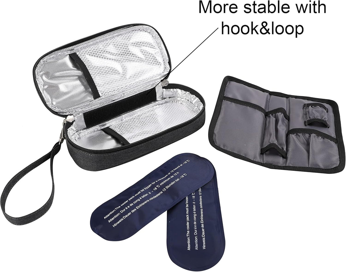 Insulin Cooler Travel Case Diabetic Medication with Ice Packs and Insulation Liner insulin cooler travel case tsa approved