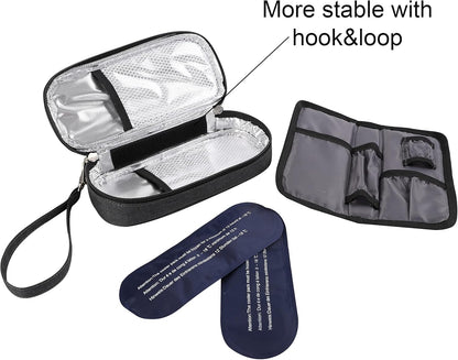 Insulin Cooler Travel Case Diabetic Medication with Ice Packs and Insulation Liner insulin cooler travel case tsa approved