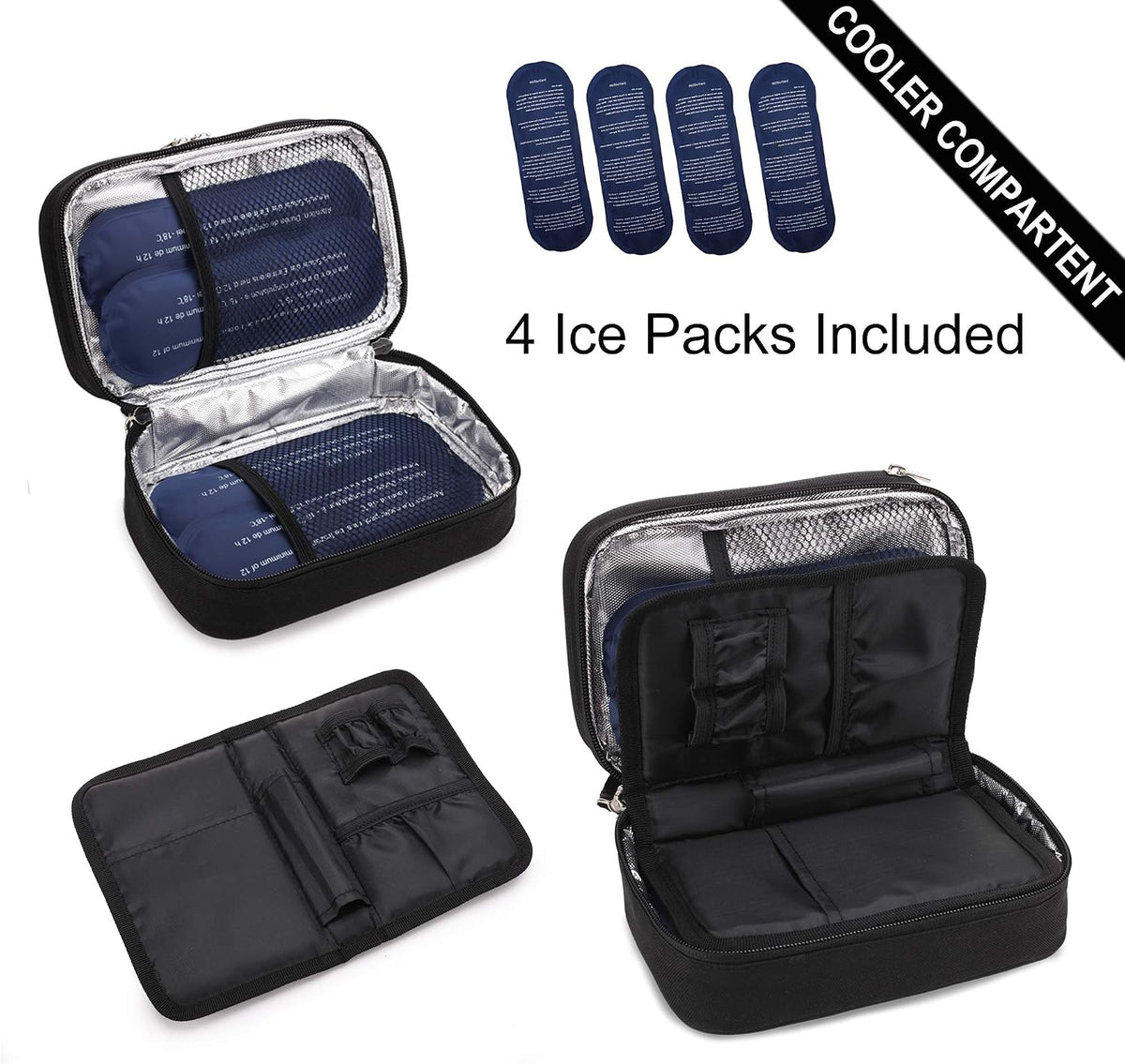 Insulin Cooler Travel Case Diabetic Medication with Ice Packs and Insulation Liner insulin cooler travel case tsa approved
