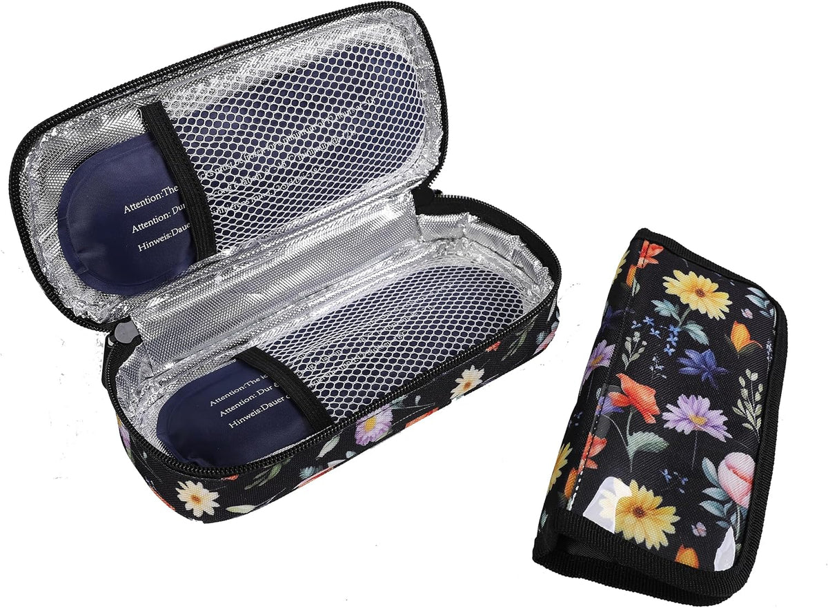 Insulin Cooler Travel Case Diabetic Medication with Ice Packs and Insulation Liner insulin cooler travel case tsa approved