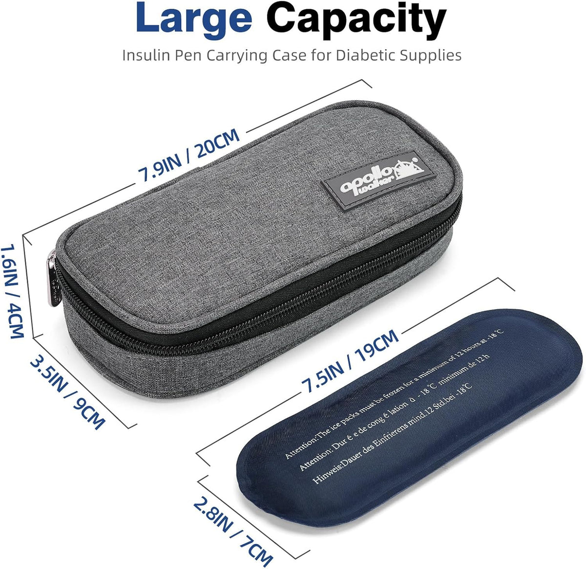 Insulin Cooler Travel Case Diabetic Medication with Ice Packs and Insulation Liner insulin cooler travel case tsa approved